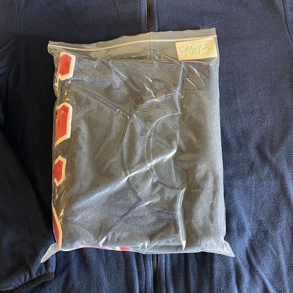 Vintage Sweatshirt Mens Large Blue 90s College Fraternity Crewneck - Picture 9 of 9